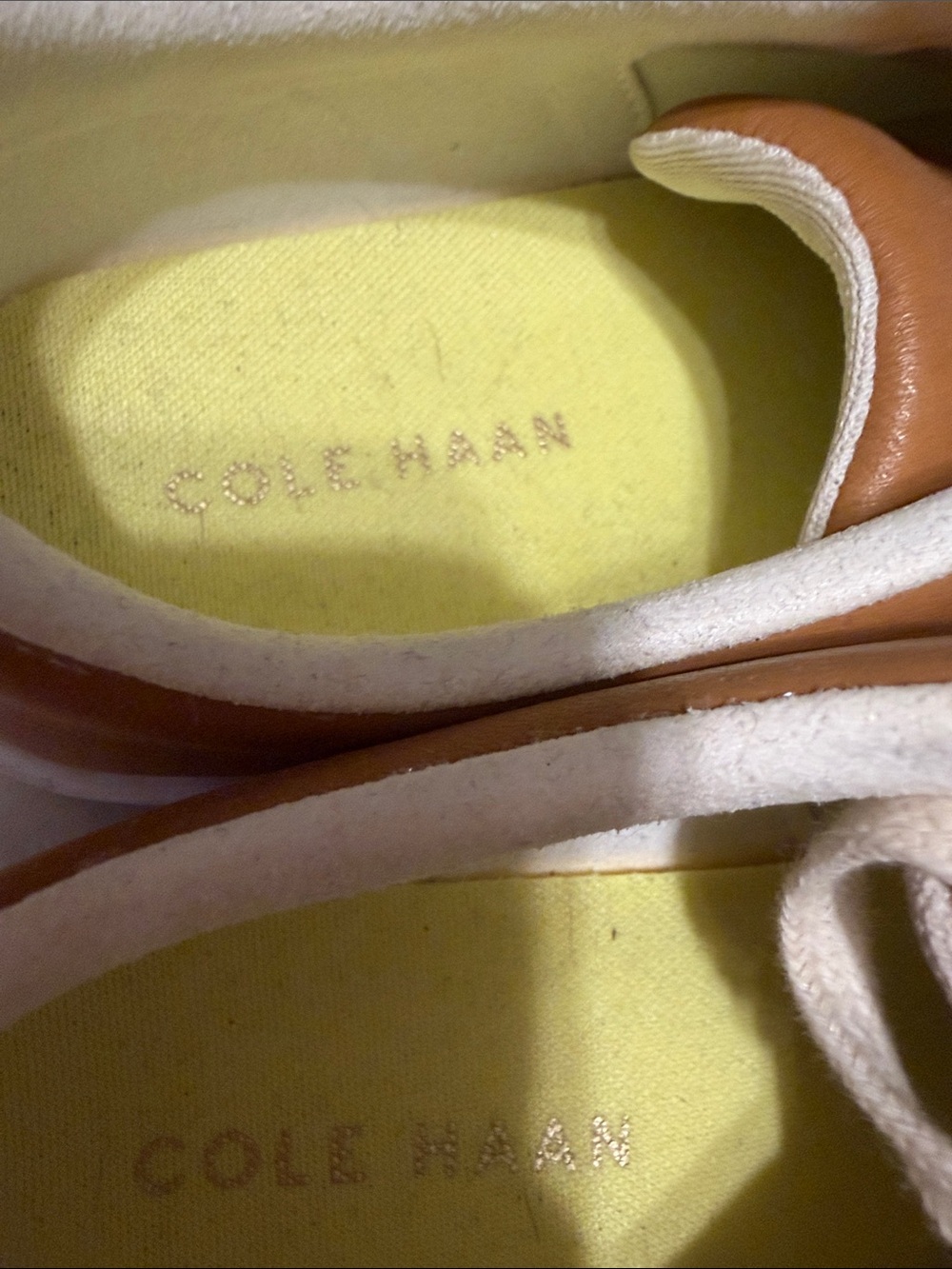 Cole Haan Tan and White Low-Top Sneakers - Picture 2 of 3